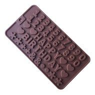 Cherryard Happy Birthday Alphabet Digit Silicone Chocolate Candy Molds N2