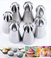 Joinor NEW Version 7pcs Set Stainless Steel Sphere Ball Tips Russian Icing Piping Nozzles Tips Pastry Cake Fondant... N2