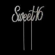 16 Cake Topper 16th Birthday Party Supplies Crystal Rhinestone Decoration (Gold) N8