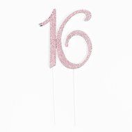 16 Cake Topper 16th Birthday Party Supplies Crystal Rhinestone Decoration (Gold) N9