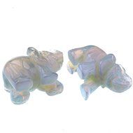 JOVIVI Natural Rose Quartz/Aventurine/Tiger Eye/Opalite Carved Gemstones Elephant Figurine 2'' Room Decoration... N29