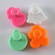 Vivian Christmas Decor Fondant Cake Pastry Plunger Cookies Cutter Mold Mould Set of 4 PCS N5