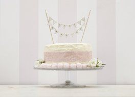 Ginger Ray Just Married Vintage Wedding Cake Topper Bunting, Ivory