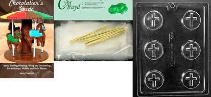 Cybrtrayd R073 Cookie with Cross Chocolate Candy Mold with Exclusive Cybrtrayd Copyrighted Chocolate Molding Instructions... N6