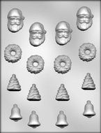 CK Products Christmas Tree, Wreath, Santa, and Bells Chocolate Mold