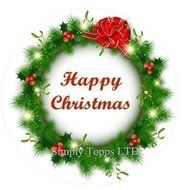 Christmas Wreath Cake Topper edible sugar icing ROUND 7.5&quot; decoration