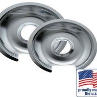 Range kleen Drip Pan Chrome 1 Small / 6" And 1 Large / 8", 2 Pk - 10562X