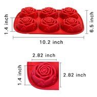 Ningmi 6 Cavity Mini Rose Silicone Cake Mold Pan With Accessory Peeler
