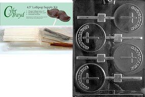 Cybrtrayd R027 Confirmation Lolly Chocolate Candy Mold with Exclusive Cybrtrayd Copyrighted Chocolate Molding... N10