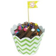 Wrapables Cupcake Wrappers, Standard, Chevron, Green, Set of 60 N2