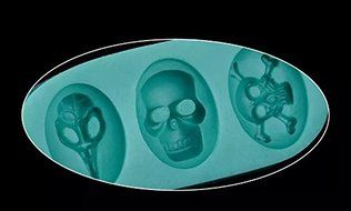 Topnew-Candy Cavity Silicone Chocolate Mold Candy and Gummy Moulds Skull H2216 N7