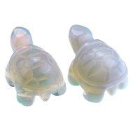 JOVIVI 1pc Natural Carved Gemstones Tortoise Figurine 1.5'' Room Decoration, with Gift Box (Opalite) N16