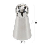 28 pcs Sphere Russian Piping Tips Set - 21 Icing Tips (XXL Size) + FREE 7 Piping Bags (Made in USA) + Tricolor... N4
