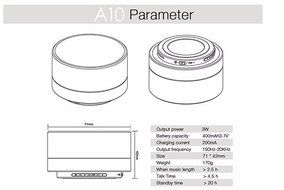 Generic Wireless Bluetooth Metal Steel Speaker With LED Light for Cell Phone iPhones - Golden N6