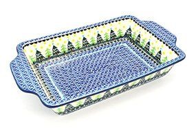 Polish Pottery Baker - Rectangular Brownie Pan - Christmas Trees