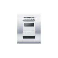 Summit WNM114RW Professional 20" White Gas Slide-In Sealed Burner Range N2