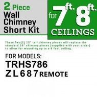 ZLINE 2-12 in. Short Chimney Pieces for 7 ft. to 8 ft. Ceilings N14