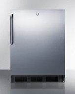 Summit FF7LBLBISSTBADA: ADA compliant commercial built-in auto defrost all-refrigerator with black cabinet, lock...