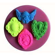 FLY 3D Angel and Queen Shape Silicone Chocolate Fondant Mold,Pink N3