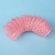PONATIA 50 Vine Filigree Lace Cupcake Wrapper Wraps Liner Wedding Party Cake Decoartion (Pink) N25