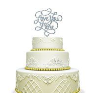 Love You More Wedding Cake Topper Black N4
