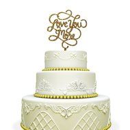 Love You More Wedding Cake Topper Black N5