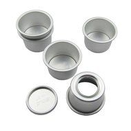 Dealglad&reg; 5pcs New 2 Inch Anodized Aluminum Round Cupcake Pan Chiffon Cake Pudding Mold Baking Mould with Removable... N2
