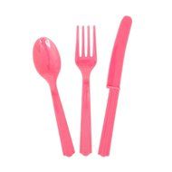 Plastic Silverware Set for 8 Guests, Yellow, 24 Pieces N9