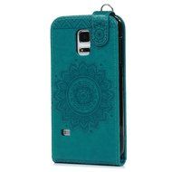 Badalink Galaxy S5 Mini Up-Down Open Folio Flip Case Kickstand Vertical PU Leather Embossed Totem Magnetic Snap... N75