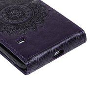 Badalink Galaxy S5 Mini Up-Down Open Folio Flip Case Kickstand Vertical PU Leather Embossed Totem Magnetic Snap... N78
