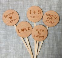 Wedding Cupcake Toppers - Wedding, Bridal Shower, Reception Cupcake Picks - Personalized Cupcake Toppers - Choose... N2