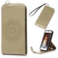 Badalink Galaxy S5 Mini Up-Down Open Folio Flip Case Kickstand Vertical PU Leather Embossed Totem Magnetic Snap... N85