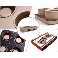 uxcell Casa-J Bakeware Popover Pans 6 Cup Nonstick Stainless Steel Champagne N8