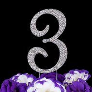 LOVENJOY with Gift Box Number 1 Crystal Rhinestone Baby Shower Wedding Birthday Anniversary Engagement Metal Cake... N31