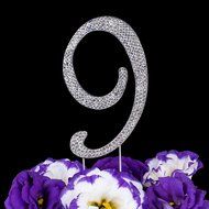 LOVENJOY with Gift Box Number 1 Crystal Rhinestone Baby Shower Wedding Birthday Anniversary Engagement Metal Cake... N33