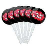 Set of 6 Cupcake Picks Toppers Decoration I Love Heart - Sloths N33