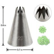 Gelindo 18-Piece Cake Decorating Tips Set with 1 Reusable Silicone Pastry Bag and 1 Plastic Coupler - Rust Resistant... N4