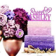 Sugar Yeti Made In USA Personalized Birthday Cake Topper Sweet 16 Heart #12 White N5