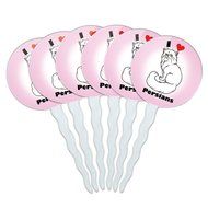 Set of 6 Cupcake Picks Toppers Decoration I Love Heart - Sloths N37
