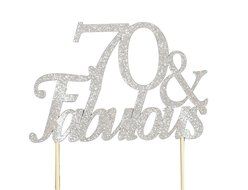 All About Details Silver 70-&amp;-fabulous Cake Topper