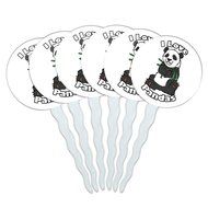 Set of 6 Cupcake Picks Toppers Decoration I Love Heart - Sloths N39