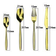Flatware Stainless Steel Mirror Polished Golden Flatware 4-Piece Set Spoon Fork Knife Cutlery Tableware N2