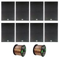 Home Theatre Speaker Package Of 8x Dual Electronics LS205EB Black Wood Grain Bookshelf Indoor/Outdoor Box Speakers...