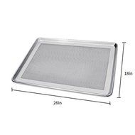 Aluminum Non-stick Baking Cookies Breads Sheet Pan Tray Plate Tool Silver Tone, 18&quot; x 13&quot; N5
