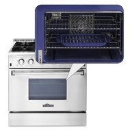 Anself THOR KITCHEN Stainless Steel Dual Fuel Range Professional Free Standing Gas Range, 4 Burners, 5.2 Cu. Ft... N4