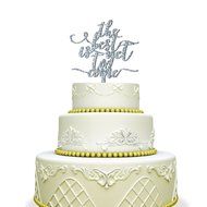 The Best is Yet to Come Wedding Cake Topper Mirrored Silver N3