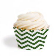 Dress My Cupcake Standard Cupcake Wrappers, Chevron, Orange, Set of 12 N11