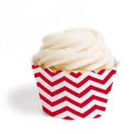 Dress My Cupcake Standard Cupcake Wrappers, Chevron, Orange, Set of 12 N12