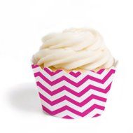 Dress My Cupcake Standard Cupcake Wrappers, Chevron, Orange, Set of 12 N13