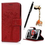 S5 Case,Samsung Galaxy S5 Case (i9600) - Wallet Embossed Flower Tree PU Leather Soft TPU Inner Cover with Magnetic... N27